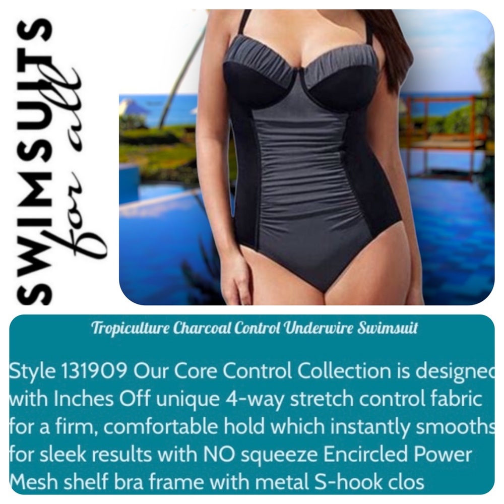 SFA Tropiculture Core Control Underwire One-Piece Swimsuit, 18 - NWT